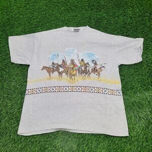 Vintage 1991 Native-American Shirt L/XL 23x28 Wrap-Around